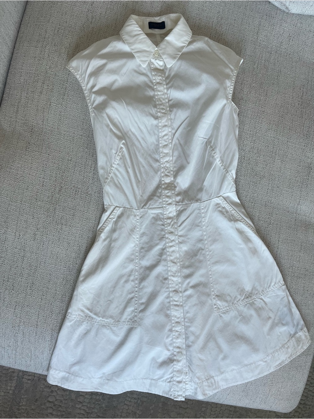 Coach White Button-Down Poplin Mini Dress